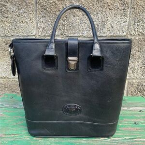 DKG Barefoot Bucket Bag Black Leather Purse Tote